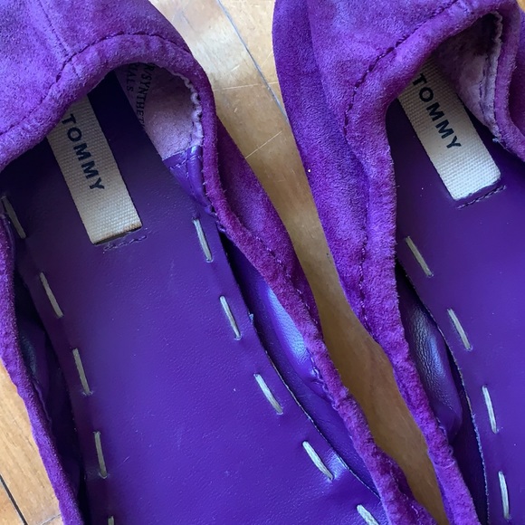 Tommy Purple Leather Flats - Picture 5 of 6